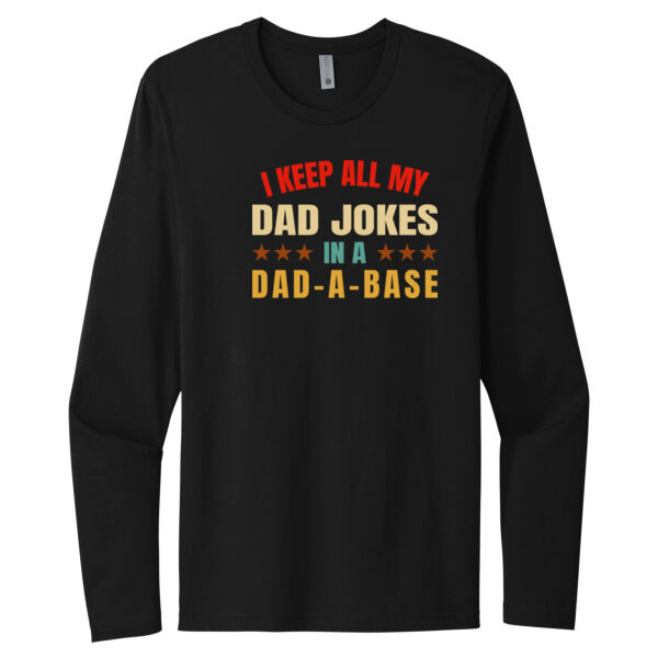 Dad Joke Dadabase - Unisex Premium Cotton Long Sleeve T-Shirt Thumbnail
