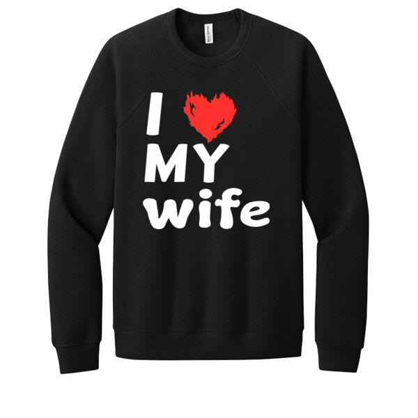 I Love My Wife - Unisex Premium Fleece Crew Sweatshirt Thumbnail