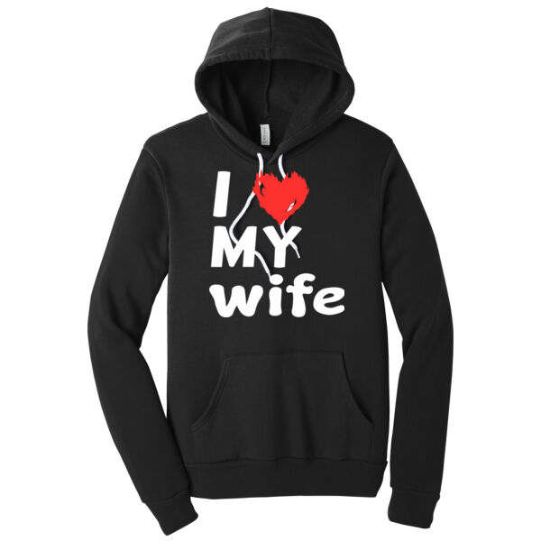I Love My Wife - Unisex Premium Fleece Hooded Sweatshirt Thumbnail
