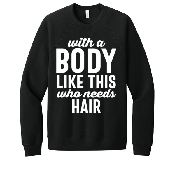Who Needs Hair - Unisex Premium Fleece Crew Sweatshirt Thumbnail