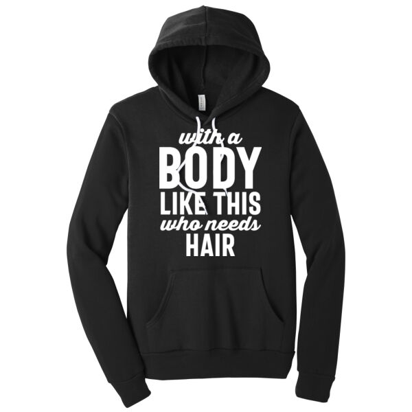 Who Needs Hair - Unisex Premium Fleece Hooded Sweatshirt Thumbnail