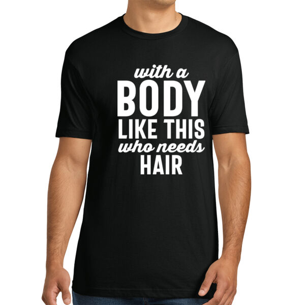Who Needs Hair - Unisex Premium Cotton T-Shirt Thumbnail