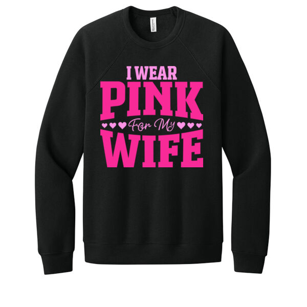 I Wear Pink for My Wife - Unisex Premium Fleece Crew Sweatshirt Thumbnail