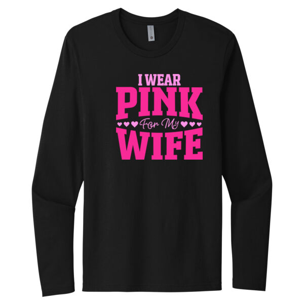 I Wear Pink for My Wife - Unisex Premium Cotton Long Sleeve T-Shirt Thumbnail