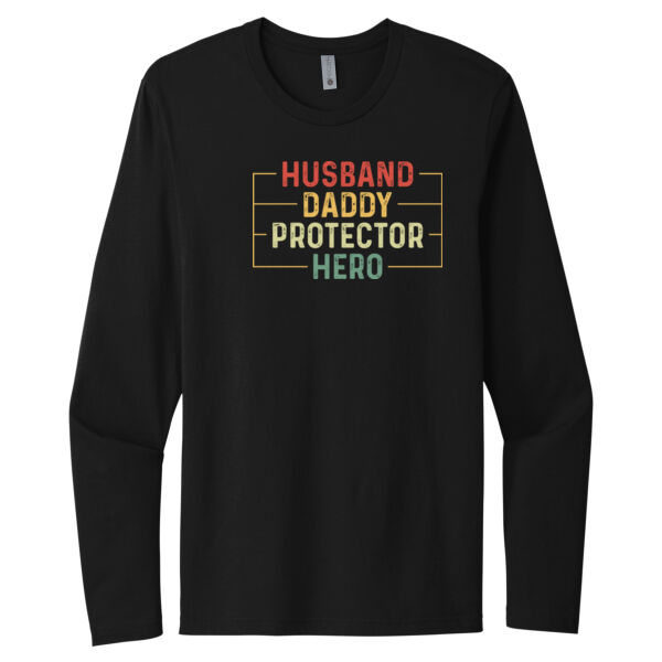 Husband Daddy Protector Hero - Unisex Premium Cotton Long Sleeve T-Shirt Thumbnail