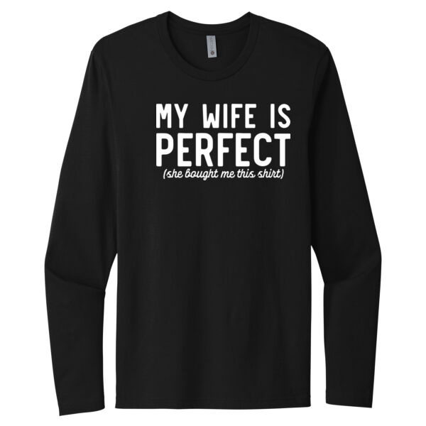 My Wife Is Perfect - Unisex Premium Cotton Long Sleeve T-Shirt Thumbnail