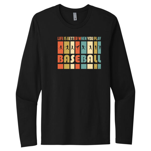 Life Is Better With Baseball - Unisex Premium Cotton Long Sleeve T-Shirt Thumbnail