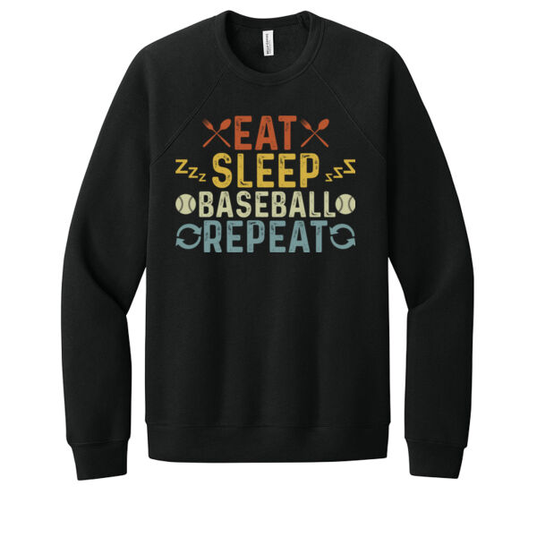 Eat Sleep Baseball - Unisex Premium Fleece Crew Sweatshirt Thumbnail