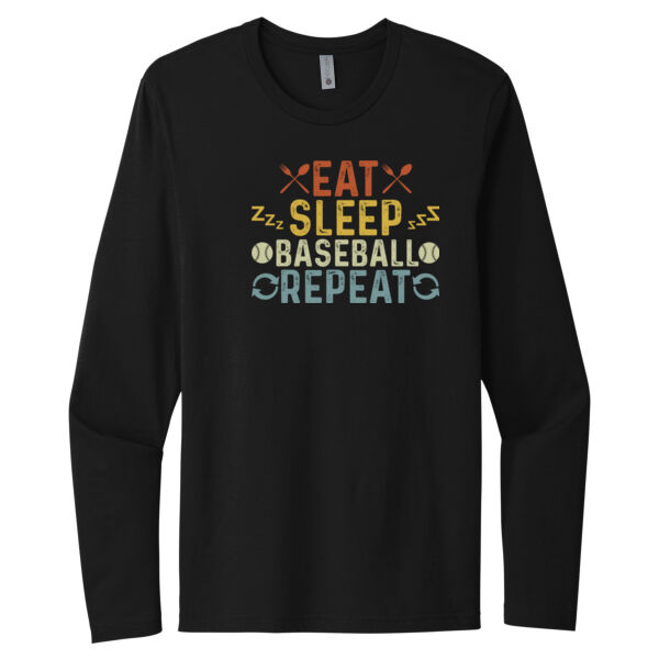 Eat Sleep Baseball - Unisex Premium Cotton Long Sleeve T-Shirt Thumbnail