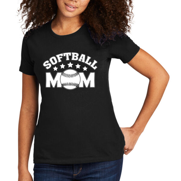 Softball Mom - Women's Premium Cotton T-Shirt Thumbnail