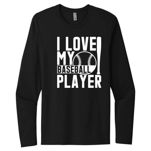 Love My Baseball Player - Unisex Premium Cotton Long Sleeve T-Shirt Thumbnail