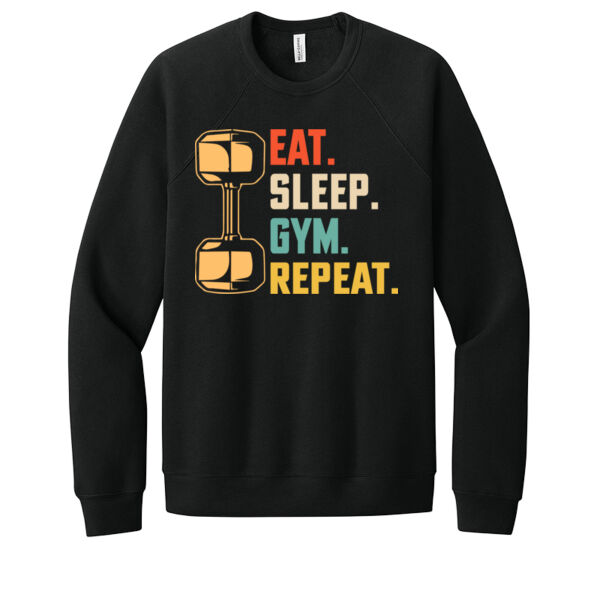 Eat Sleep Gym Repeat - Unisex Premium Fleece Crew Sweatshirt Thumbnail