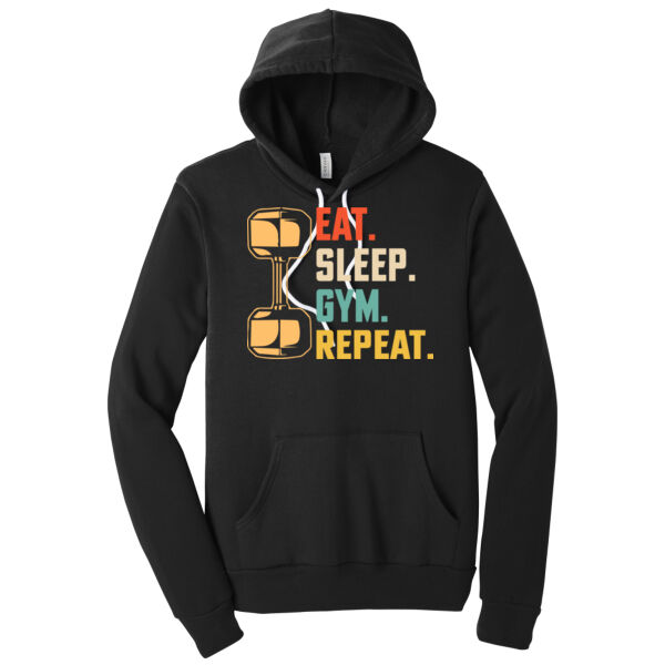 Eat Sleep Gym Repeat - Unisex Premium Fleece Hooded Sweatshirt Thumbnail