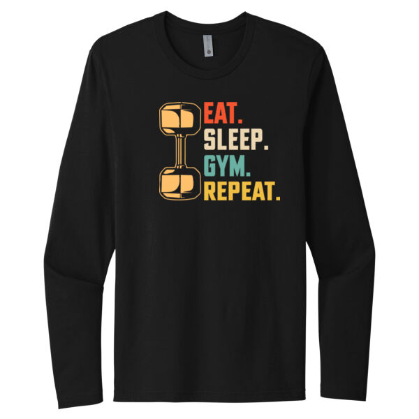 Eat Sleep Gym Repeat - Unisex Premium Cotton Long Sleeve T-Shirt Thumbnail