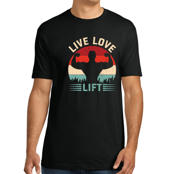 Live Love Lift - Unisex Premium Cotton T-Shirt Thumbnail