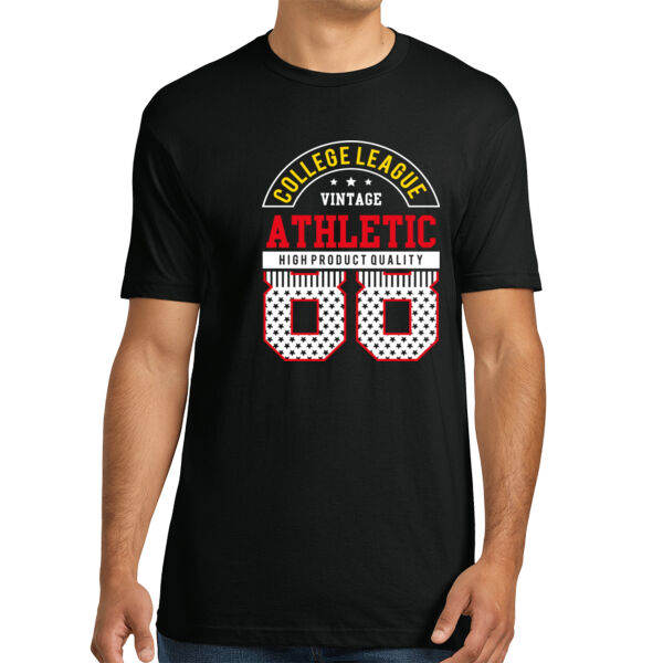 Vintage College League - Unisex Premium Cotton T-Shirt Thumbnail