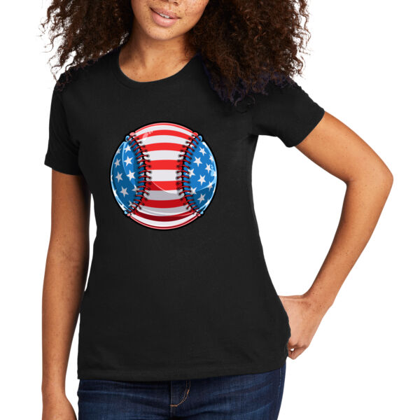 USA Baseball - Women's Premium Cotton T-Shirt Thumbnail