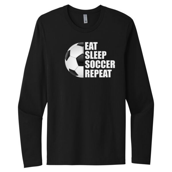 Eat Sleep Soccer Repeat - Unisex Premium Cotton Long Sleeve T-Shirt Thumbnail