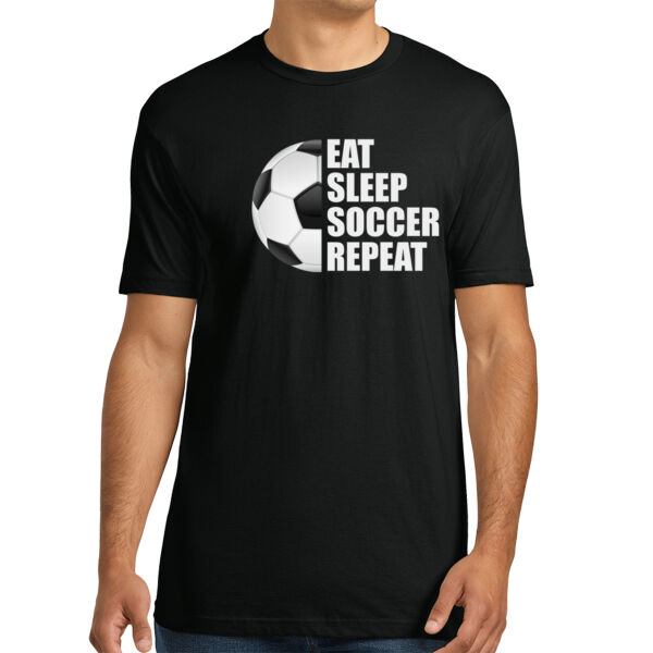 Eat Sleep Soccer Repeat - Unisex Premium Cotton T-Shirt Thumbnail