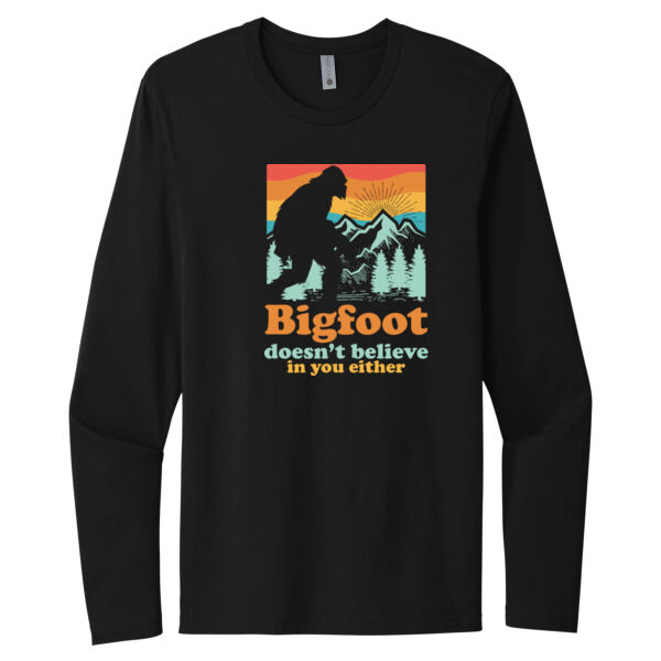 Bigfoot Doesn't Believe You - Unisex Premium Cotton Long Sleeve T-Shirt Thumbnail