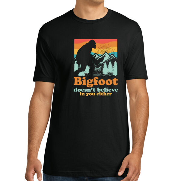Bigfoot Doesn't Believe You - Unisex Premium Cotton T-Shirt Thumbnail
