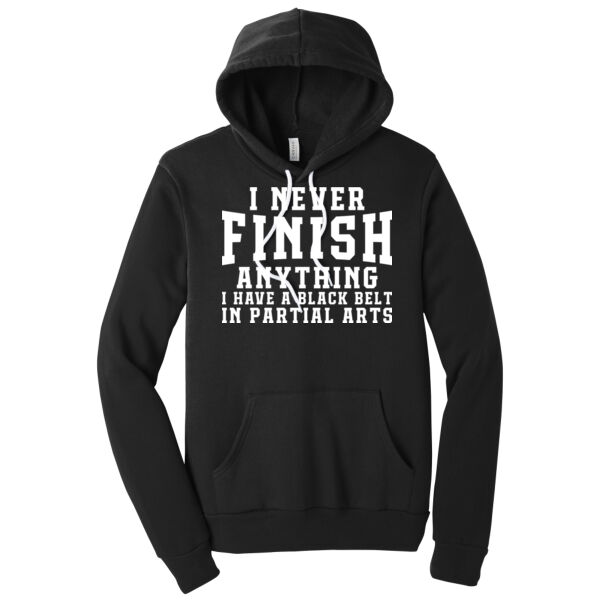 Black Belt in Partial Arts - Unisex Premium Fleece Hooded Sweatshirt Thumbnail