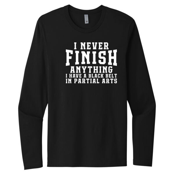 Black Belt in Partial Arts - Unisex Premium Cotton Long Sleeve T-Shirt Thumbnail