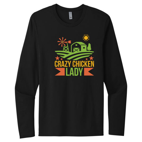 Crazy Chicken Lady - Unisex Premium Cotton Long Sleeve T-Shirt Thumbnail