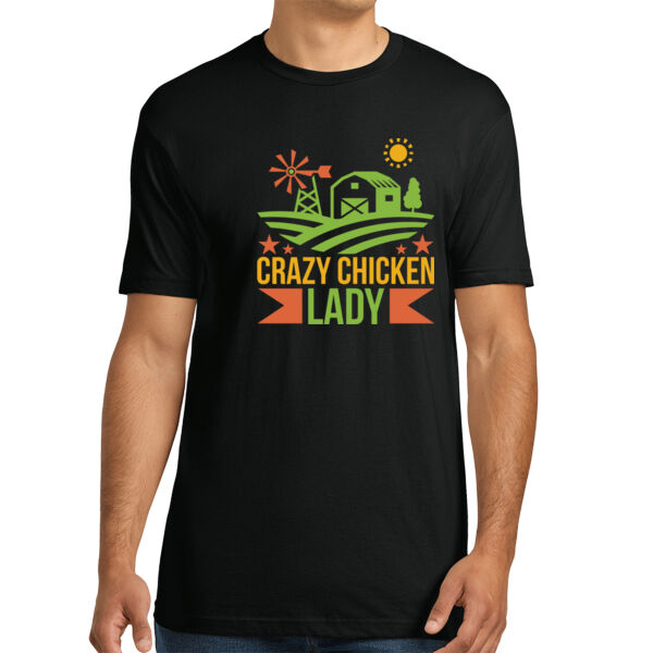 Crazy Chicken Lady - Unisex Premium Cotton T-Shirt Thumbnail