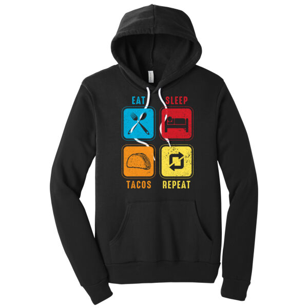 Eat, Sleep, Tacos, Repeat - Unisex Premium Fleece Hooded Sweatshirt Thumbnail