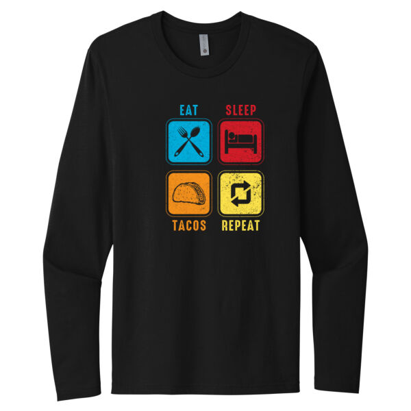 Eat, Sleep, Tacos, Repeat - Unisex Premium Cotton Long Sleeve T-Shirt Thumbnail