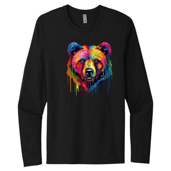 Colorful Bear - Unisex Premium Cotton Long Sleeve T-Shirt Thumbnail