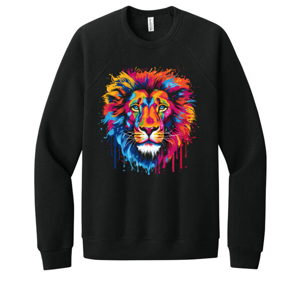 Colorful Lion King - Unisex Premium Fleece Crew Sweatshirt Thumbnail
