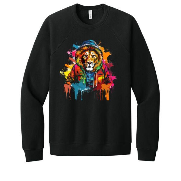 Colorful Cool Lion - Unisex Premium Fleece Crew Sweatshirt Thumbnail