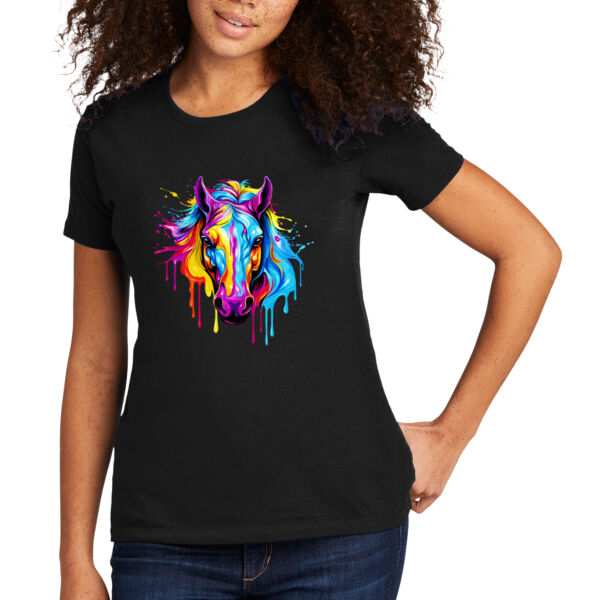 Colorful Horse - Women's Premium Cotton T-Shirt Thumbnail
