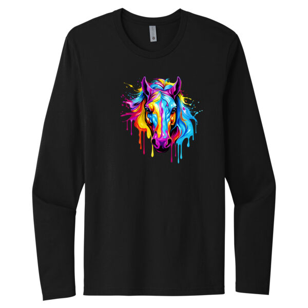 Colorful Horse - Unisex Premium Cotton Long Sleeve T-Shirt Thumbnail