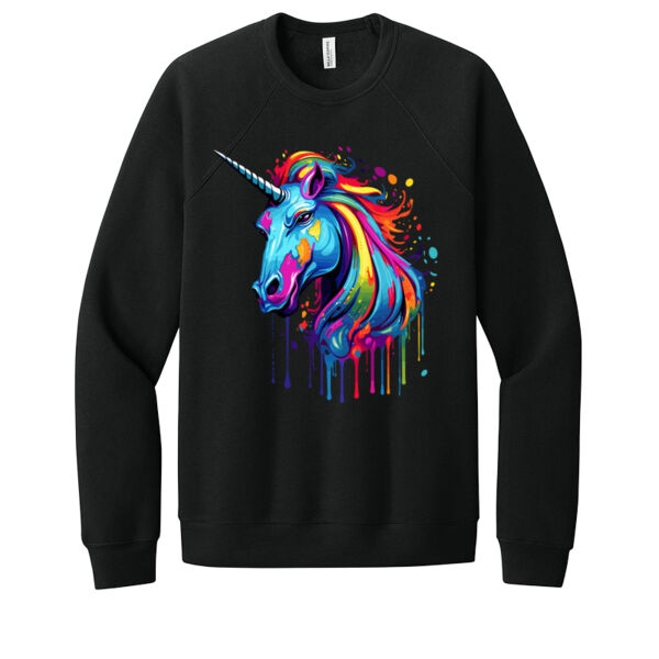 Colorful Unicorn Warrior - Unisex Premium Fleece Crew Sweatshirt Thumbnail