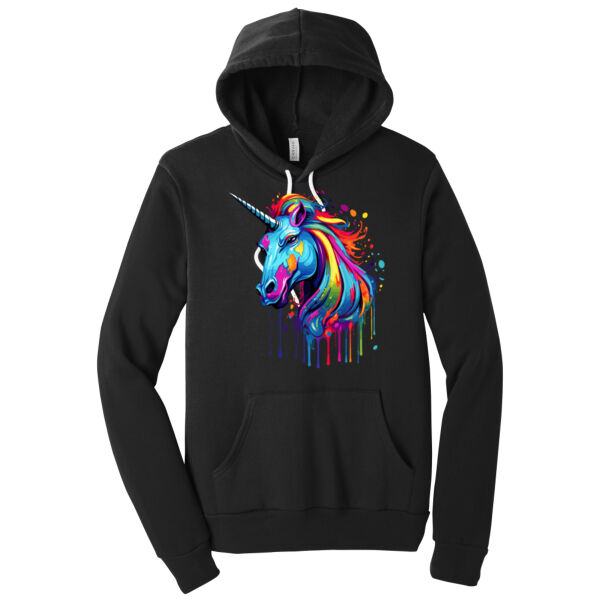 Colorful Unicorn Warrior - Unisex Premium Fleece Hooded Sweatshirt Thumbnail
