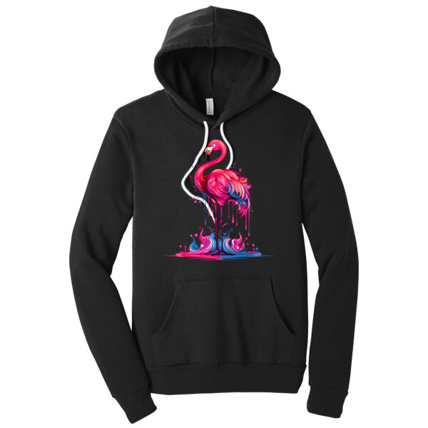 Colorful Flamingo - Unisex Premium Fleece Hooded Sweatshirt Thumbnail