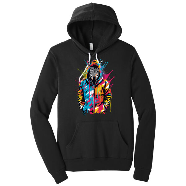 Cool Zebra - Unisex Premium Fleece Hooded Sweatshirt Thumbnail
