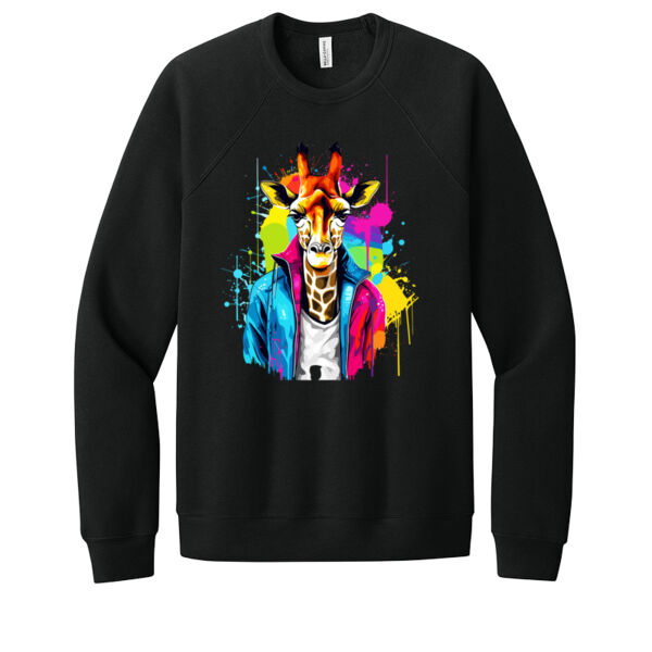 Colorful Giraffe - Unisex Premium Fleece Crew Sweatshirt Thumbnail