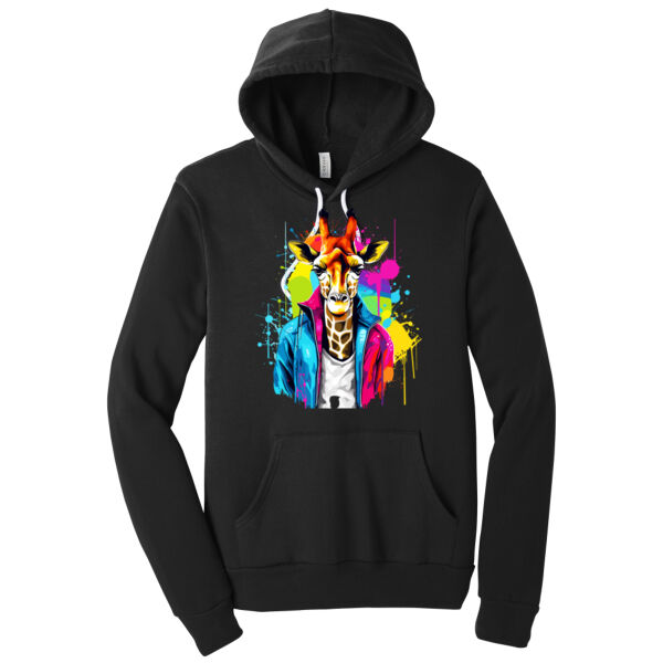 Colorful Giraffe - Unisex Premium Fleece Hooded Sweatshirt Thumbnail