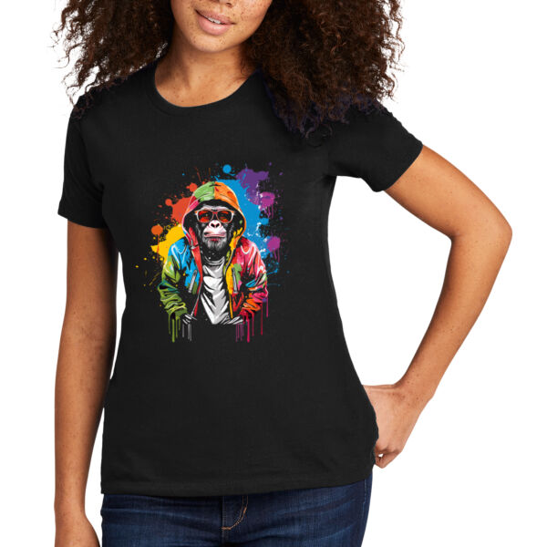Colorful Cool Chimp - Women's Premium Cotton T-Shirt Thumbnail
