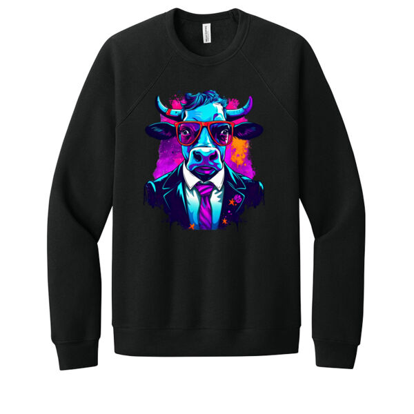 Suit Up Cow - Unisex Premium Fleece Crew Sweatshirt Thumbnail