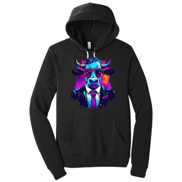 Suit Up Cow - Unisex Premium Fleece Hooded Sweatshirt Thumbnail
