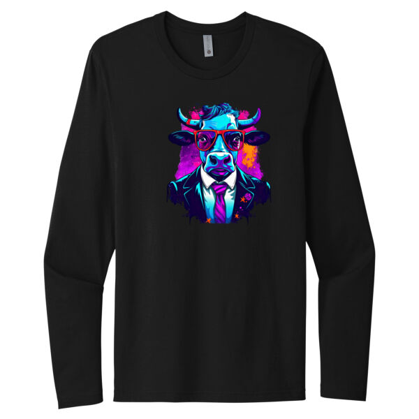 Suit Up Cow - Unisex Premium Cotton Long Sleeve T-Shirt Thumbnail