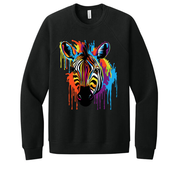 Colorful Zebra - Unisex Premium Fleece Crew Sweatshirt Thumbnail