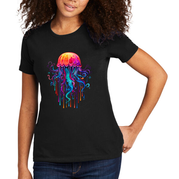 Colorful Jellyfish - Women's Premium Cotton T-Shirt Thumbnail