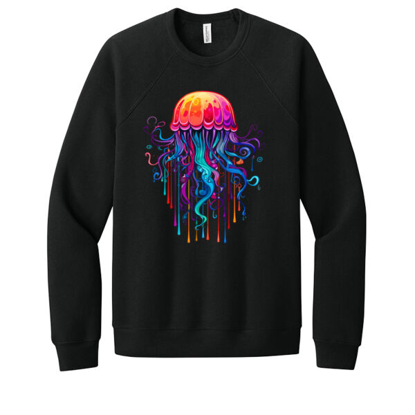 Colorful Jellyfish - Unisex Premium Fleece Crew Sweatshirt Thumbnail