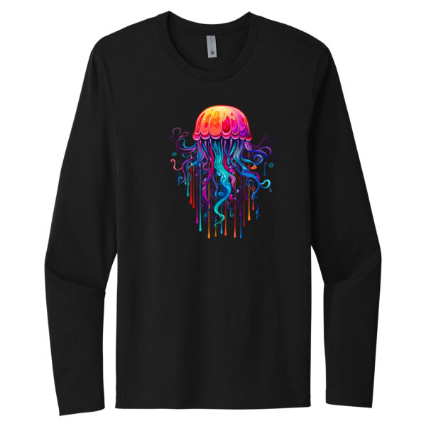 Colorful Jellyfish - Unisex Premium Cotton Long Sleeve T-Shirt Thumbnail
